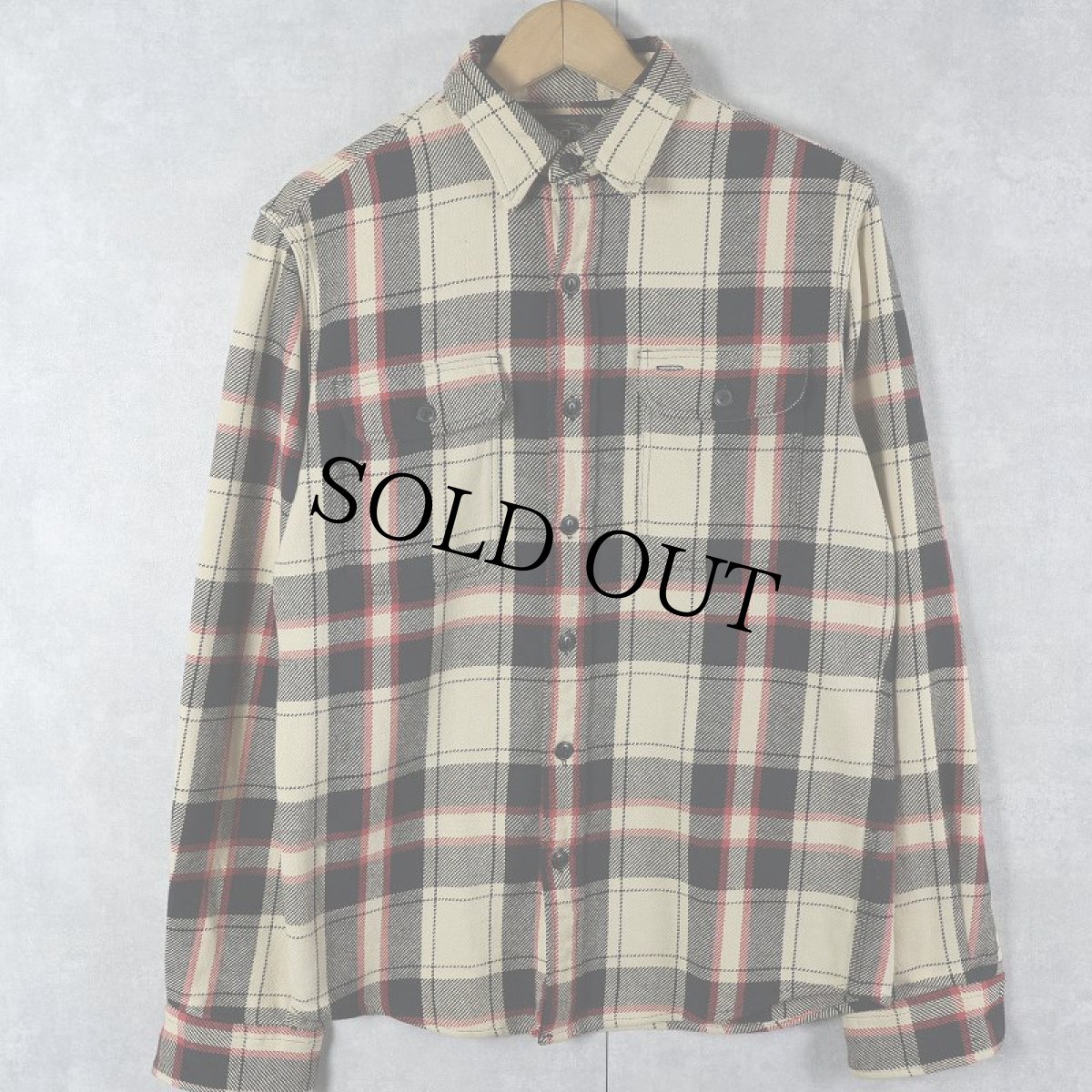 画像1: Ralph Lauren RRL チェック柄 ヘビーネルシャツ S (1)