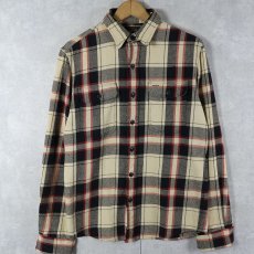 画像1: Ralph Lauren RRL チェック柄 ヘビーネルシャツ S (1)