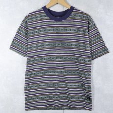画像1: 90's BUGLE BOY USA製 ジャガードTシャツ L (1)