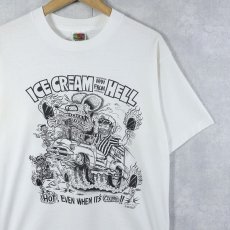 画像1: 90's RAT FINK "ICE CREAM MAN FROM HELL" キャラクタープリントTシャツ M (1)