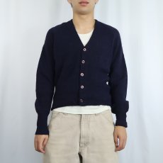 画像4: 60's LORD JEFF USA製 アルパカニットカーディガン NAVY M (4)