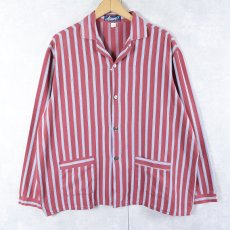画像1: Armorial Chemises ストライプ柄 コットンオープンカラーシャツ (1)