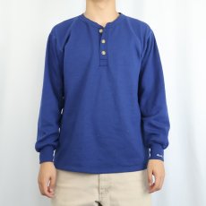 画像2: 90's duofold USA製 ヘンリーネック 無地ロンT S (2)