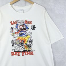 画像1: RAT FINK "BAD NEWS" キャラクタープリントTシャツ XL (1)