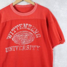 画像1: 60's Champion "WITTENBERG UNIVERSITY" レーヨンフットボールTシャツ L (1)