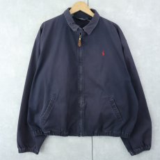 画像1: 90's POLO Ralph Lauren USA製 ロゴ刺繍 コットンスイングトップ NAVY XL (1)