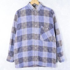 画像1: 柄織 チェック柄 コットンシャツ SIZE3 (1)