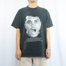 画像2: 90's Muhammad Ali USA製 ボクサーフォトプリントTシャツ BLACK XL (2)