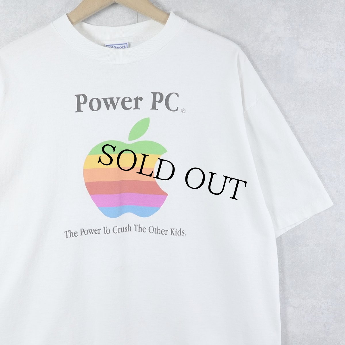 画像1: 90's Apple USA製 レインボーロゴ プリントTシャツ XL (1)
