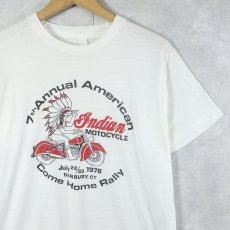 画像1: 70's INDIAN MOTORCYCLE インディアンプリントTシャツ (1)