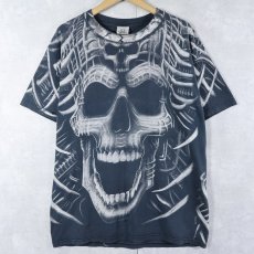画像1: LIQUID BLUE スカル 大判プリントTシャツ L (1)
