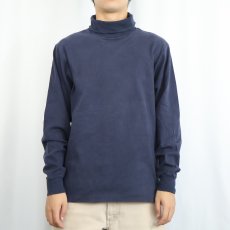画像2: 90's L.L.Bean タートルネック 無地ロンT (2)