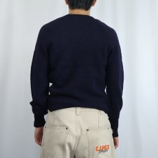 画像5: 60's LORD JEFF USA製 アルパカニットカーディガン NAVY M (5)
