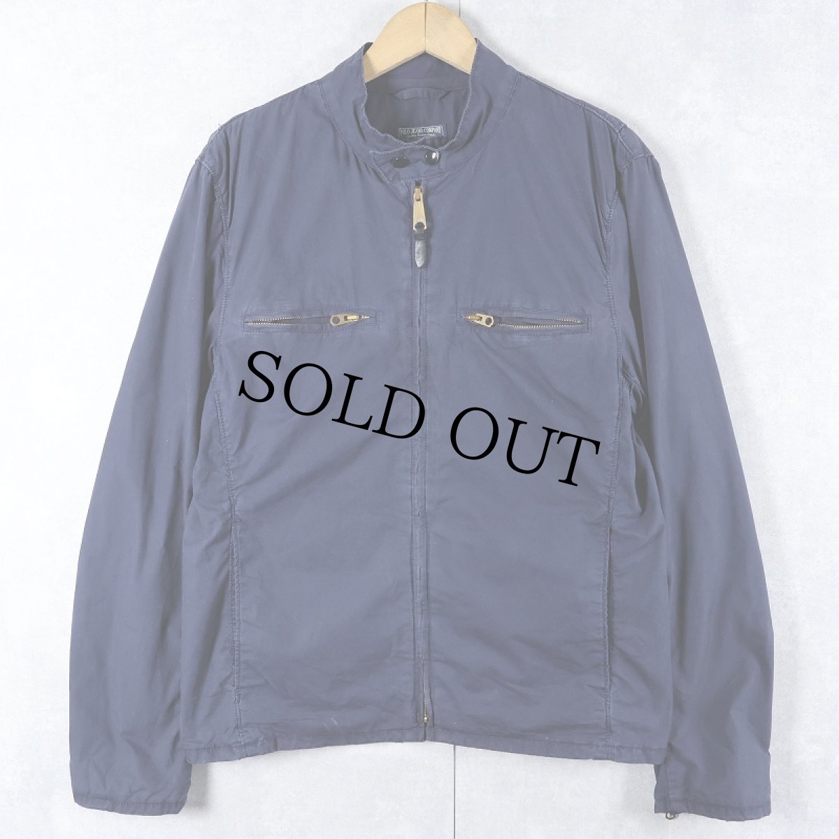 画像2: Ralph Lauren POLO JEANS CO. 星条旗パッチ付き コットン シングルライダースジャケット M (2)
