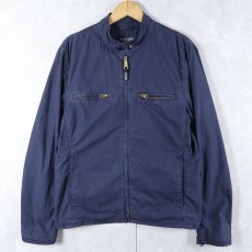 画像2: Ralph Lauren POLO JEANS CO. 星条旗パッチ付き コットン シングルライダースジャケット M (2)