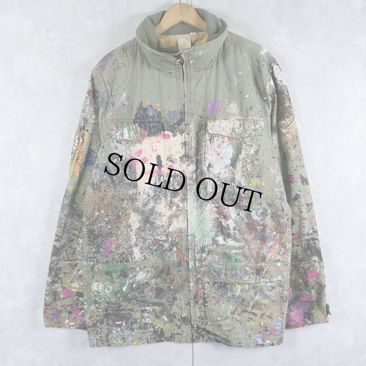 画像1: RIP CURL "MILITARY TYPE" ペンキペイント コットンジャケット XL (1)