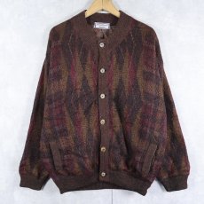 画像1: Yves Saint-Laurent 総柄 モヘア×アクリルニットカーディガン  (1)