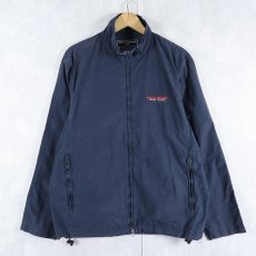 画像1: 90's POLO SPORT Ralph Lauren ロゴ刺繡 コットン×ナイロンジャケット NAVY M (1)