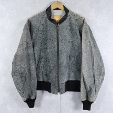 画像1: 80〜90's USA製 クロコ柄 スエードレザージャケット SIZE46 (1)