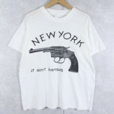 画像1: 90's "NEW YORK it ain't kansas" ピストルプリントTシャツ XL (1)