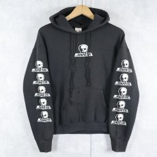 画像1: 90's〜 SKULL SKATES ロゴプリント スウェットフーディ BLACK M (1)