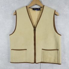 画像1: 90's POLO SPORT Ralph Lauren USA製 "SPORTS WOMAN" ムートンベスト M (1)