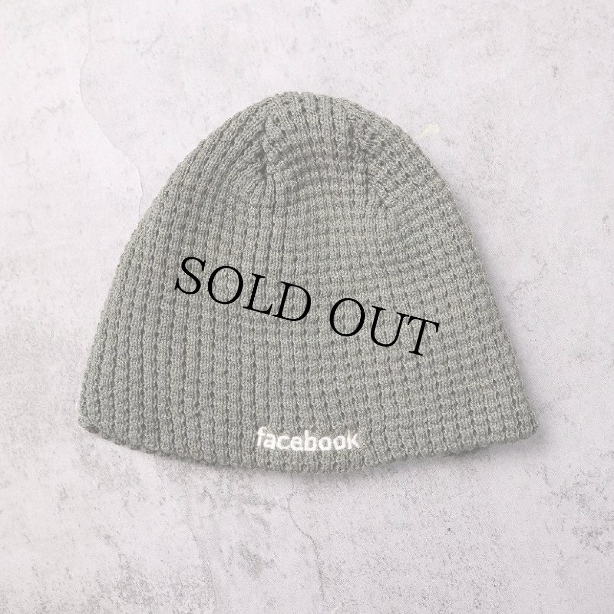 画像1: SIMPLICITY "facebook" 刺繍入り ワッフルニットキャップ (1)