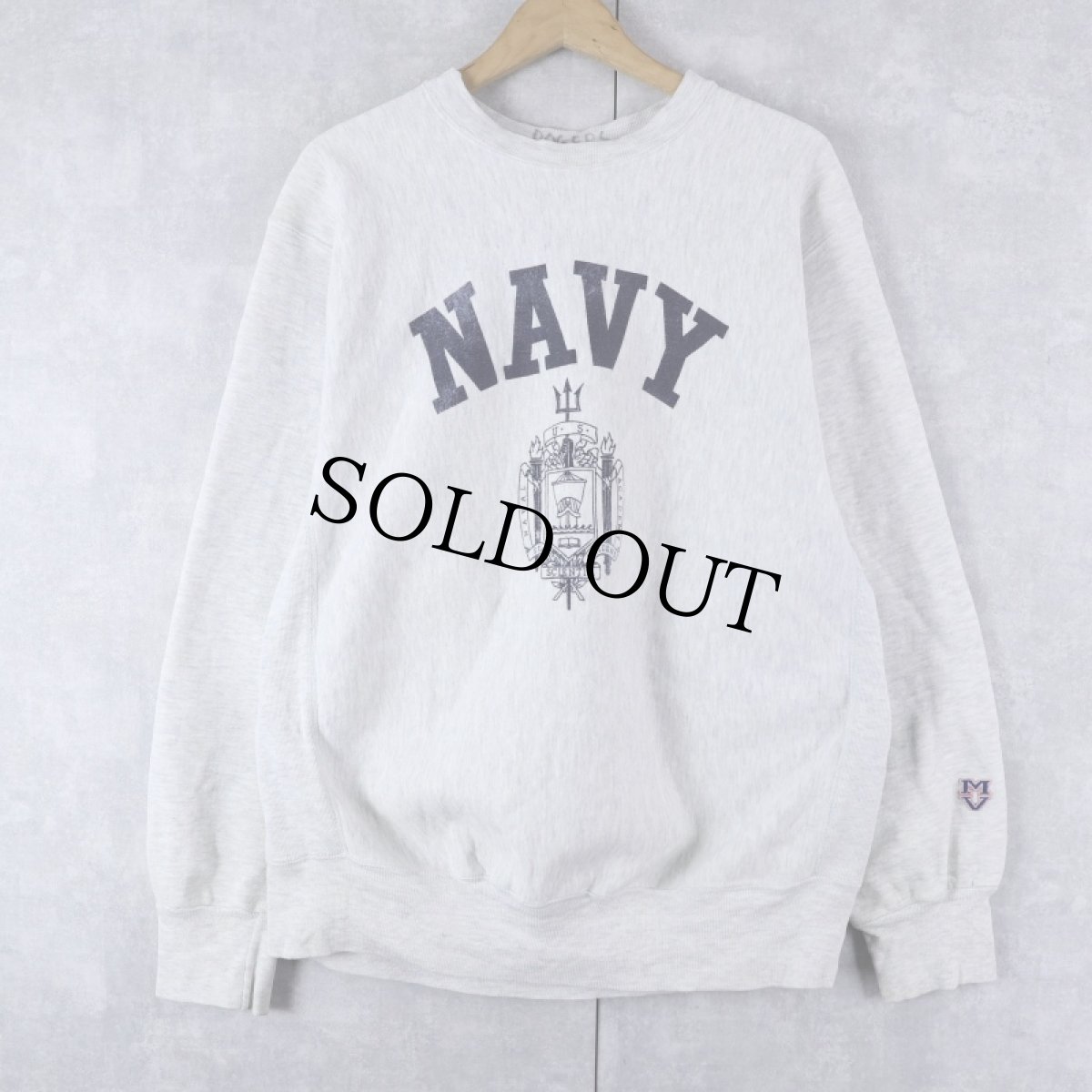 画像1: 90's MV SPORT USA製 ''NAVY'' REVERSE WEAVE TYPE スウェット XL (1)