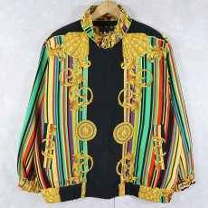 画像1: 80's〜 A.D.S. 総柄 ポリエステルジップジャケット L (1)