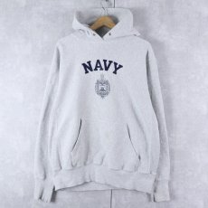画像1: 90's Midshipmen Store ''NAVY'' REVERSE WEAVE TYPE スウェットフーディー (1)