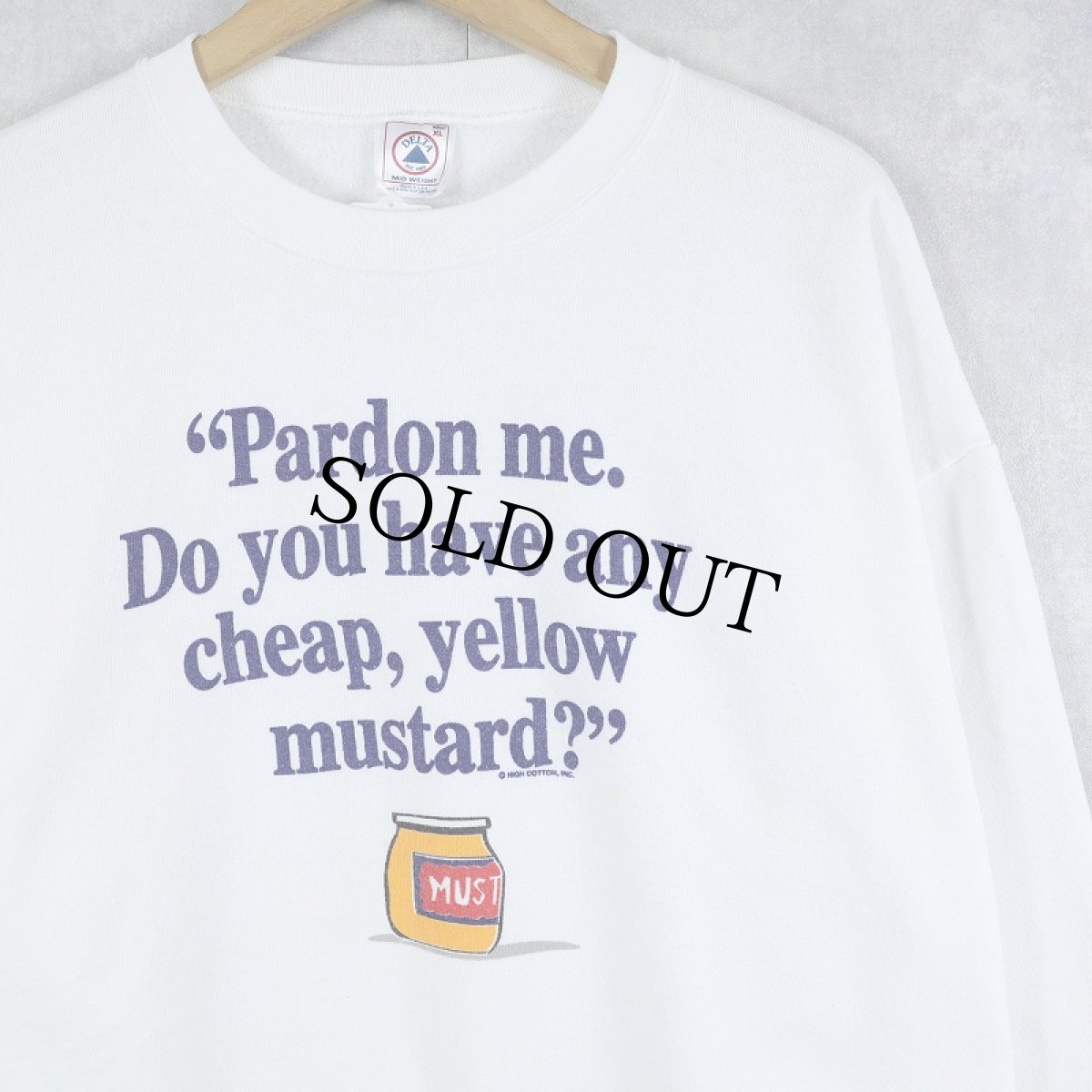 画像1: 90's USA製 "Pardon me. Do you have any cheap,..." CMパロディプリントスウェット XL (1)