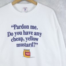 画像1: 90's USA製 "Pardon me. Do you have any cheap,..." CMパロディプリントスウェット XL (1)