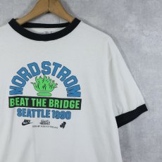 画像1: 90's "NORDSTRM BEAT THE BRIDGE" チャリティマラソン大会 プリントリンガーTシャツ XL (1)