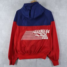 画像2: 70's NIKE USA製 "ATHLETES IN ACTION" 切り替えデザイン ナイロンジップパーカー M (2)