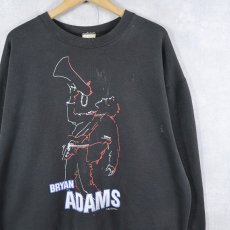 画像1: 90's Bryan Adams シンガーソングライターツアースウェット BLACK XL (1)