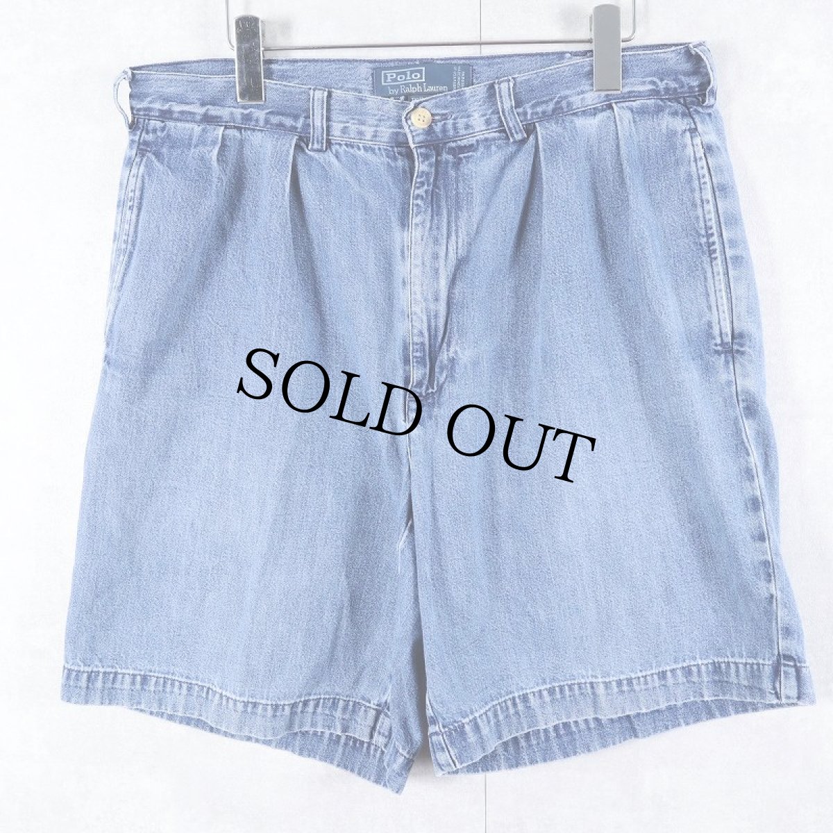 画像1: POLO Ralph Lauren "TYLER SHORT" 2タックデニムショーツ W33 (1)