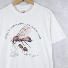 画像1: 90's USA製 "PRESERVE BIODIVERSITY-SAVE FLORIDA SCRUB" 蟻プリントTシャツ M (1)