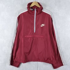 画像1: 80's NIKE 紺タグ サイドライン ナイロンプルオーバージャケット XL (1)