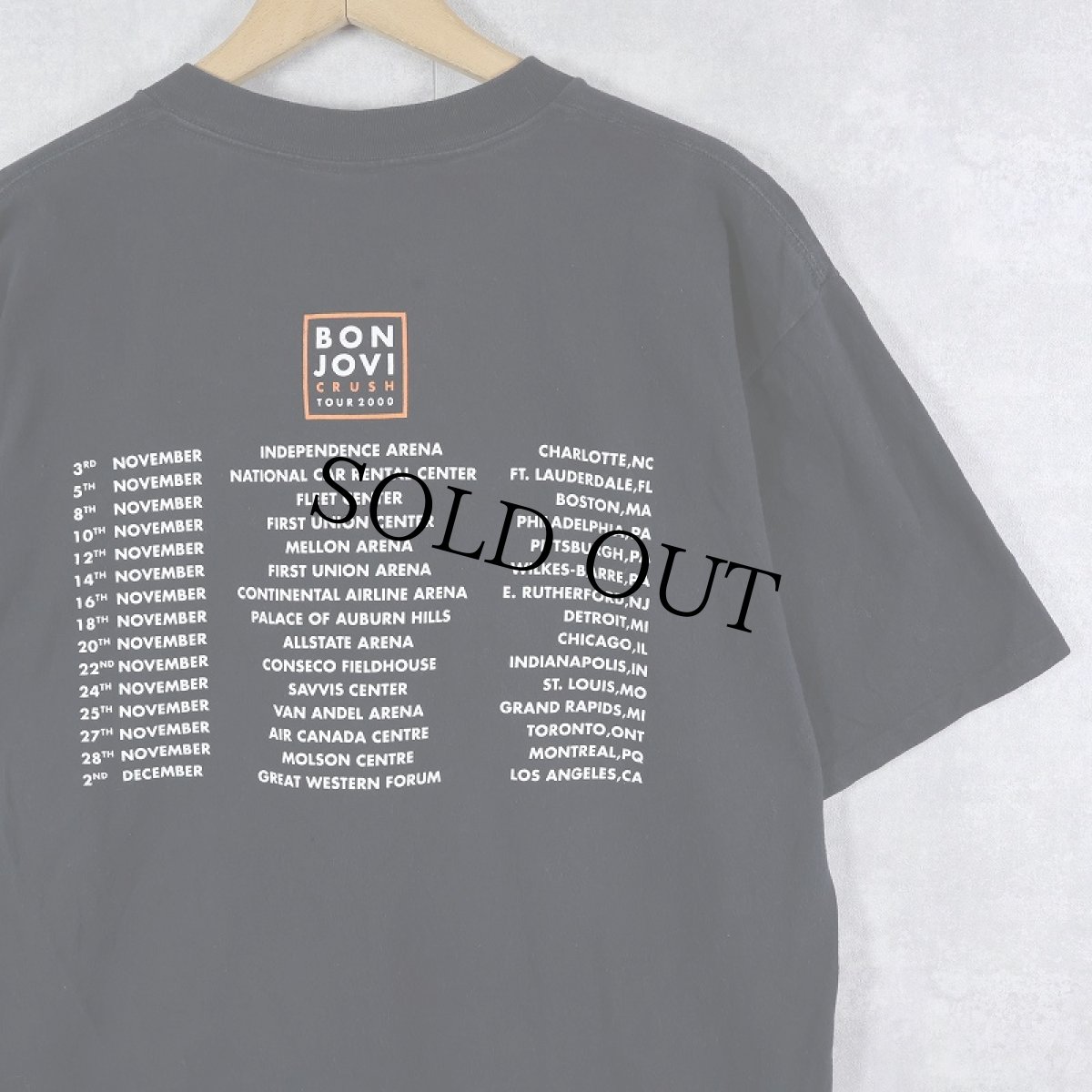 画像2: 2000's Bon Jovi "CRUSH" ハードロックバンドツアーTシャツ BLACK L (2)