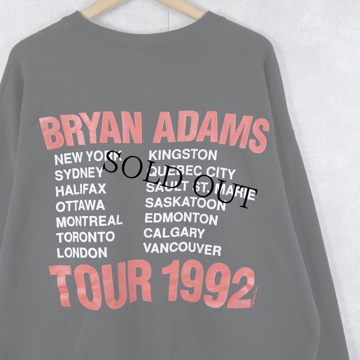 画像2: 90's Bryan Adams シンガーソングライターツアースウェット BLACK XL (2)
