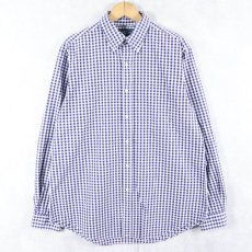 画像1: Ralph Lauren "CLASSIC FIT" ギンガムチェック柄 コットンボタンダウンシャツ L (1)