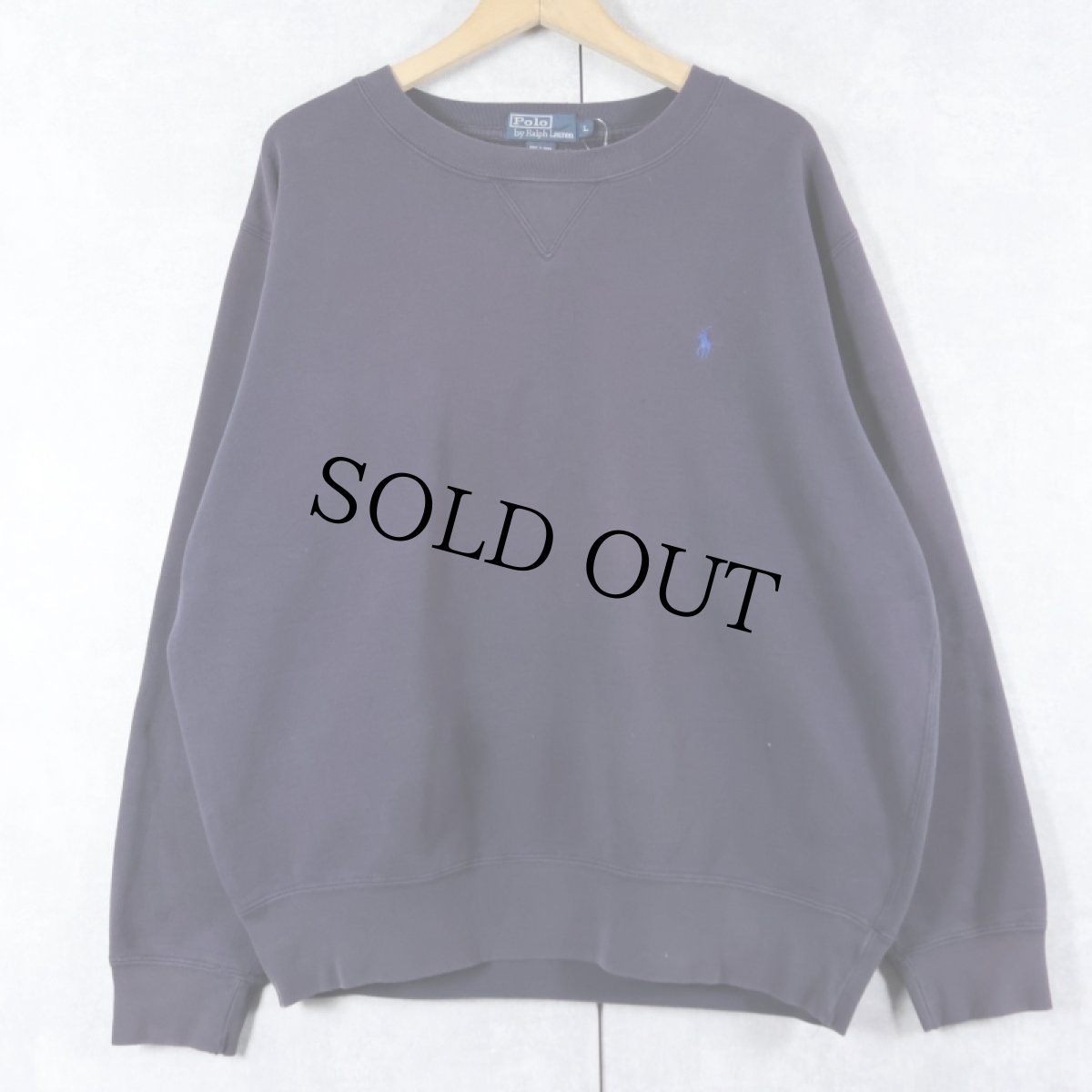画像1: POLO Ralph Lauren 前V スウェット NAVY L (1)