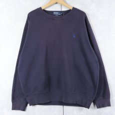 画像1: POLO Ralph Lauren 前V スウェット NAVY L (1)