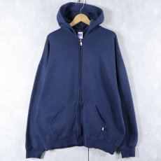 画像1: 90's〜 RUSSELL ATHLETIC スウェットジップパーカー NAVY XXL (1)