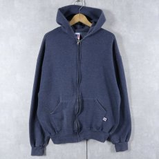 画像1: 90's〜 RUSSELL ATHLETIC スウェットジップパーカー NAVY L (1)