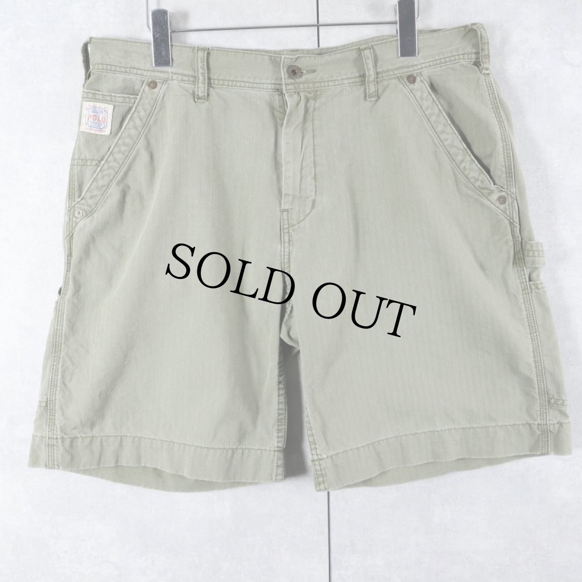 画像1: POLO Ralph Lauren ヘリンボーンツイル コットンペインターショーツ W35 (1)
