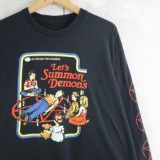 画像1: Steven Rhodes "Let's Summon Demons" プリントロンT BLACK  XL (1)