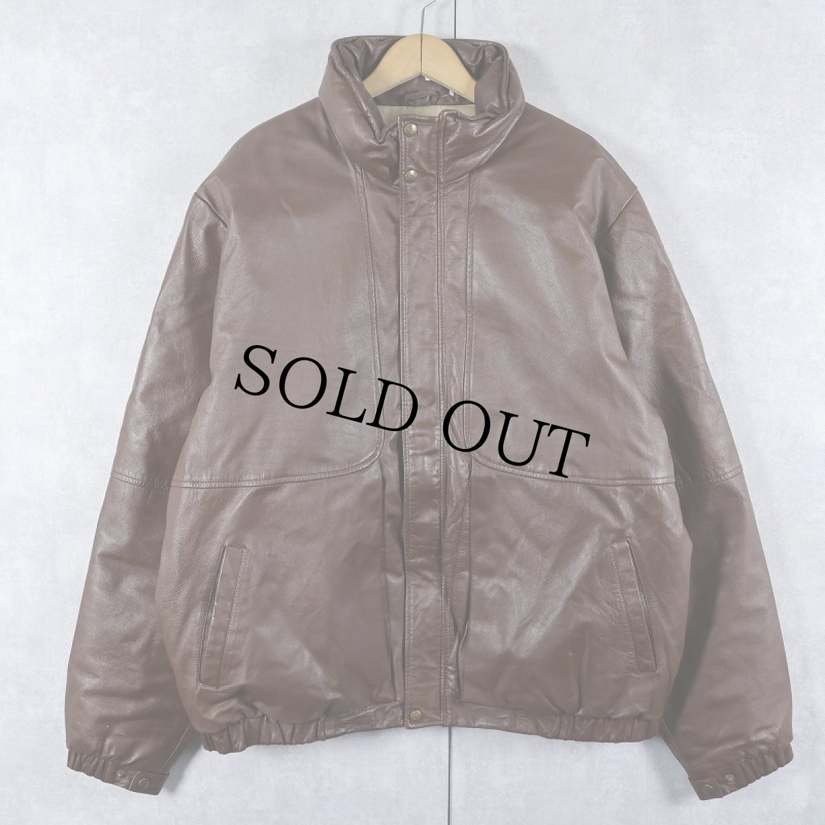 画像1: 90's〜 Eddie Bauer レザー ダウンジャケット XL (1)