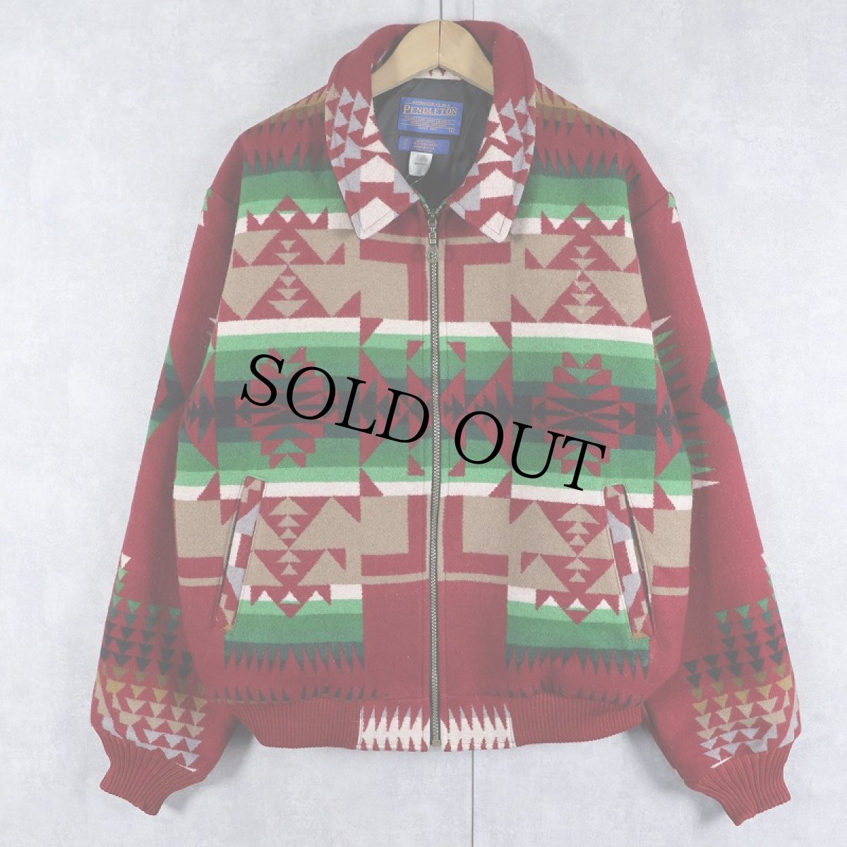 画像1: PENDLETON USA製 ネイティブ柄 メルトンウール ジャケット L (1)