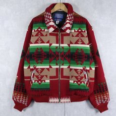 画像1: PENDLETON USA製 ネイティブ柄 メルトンウール ジャケット L (1)
